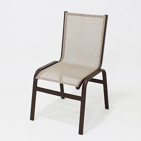 Cadeira Lótus Sem Braço de Tela Sling e Alumínio