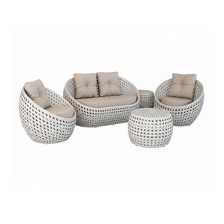 Conjunto de Sofá Duty Trama Indiana em Fibra Sintética