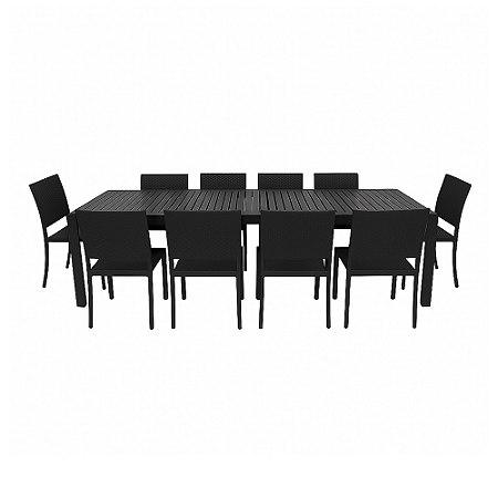 Conjunto de Mesa Retangular Margarida com 10 Cadeiras