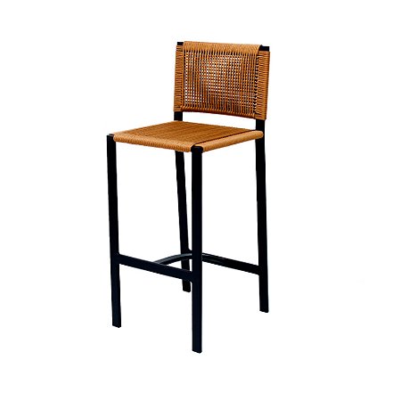 Banqueta Ascoli de Alumínio com Corda Náutica para Bancada