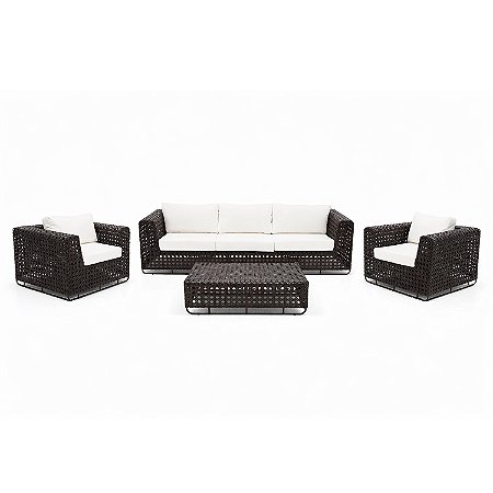 Conjunto de Sofá Fúcsia em Fibra Sintética