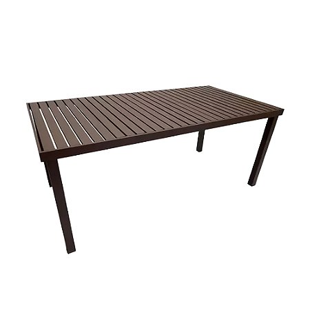 Mesa Retangular em Alumínio com Tampo Ripado 3,00m x 1,00m