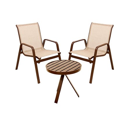 Conjunto Poltrona Lótus Premium e Mesa Lateral