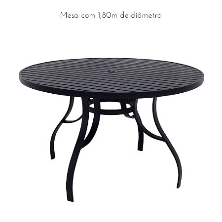 Mesa Ripada em Alumínio 1,80m de Diâmetro