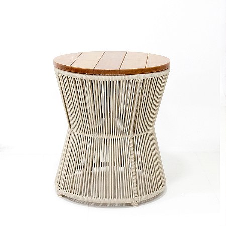 Mesa Lateral Ampulheta em Corda Náutica