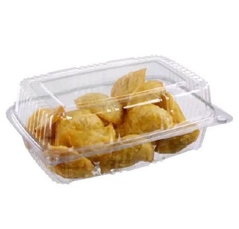 100 Unid Embalagem Retangular Tampa Articulada para Pães Lanches Doces e Salgados em Geral Sanpack® S 13 caixa Caixa fechada