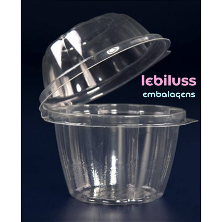 50 Unid Embalagem Pote para Mousse Tampa Alta Articulada Novapack®  NP 110