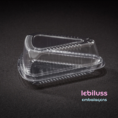 100 Unid Embalagem Para Fatia De Bolo Torta Pudim Base Cristal Sanpack® S 630 Caixa fechada