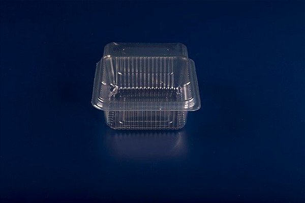 50 Unid Embalagem Pote Mini Doce Quadrado Tampa Articulada Praticpack® modelo 643