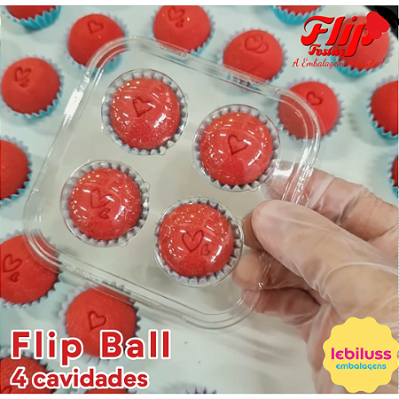 10 Unid Embalagem Blister para 04 Doces Bombons Trufas FlipFestas®