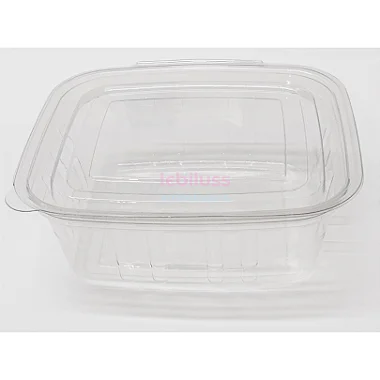 50 Unid Embalagem Pote Retangular 500ml com Tampa Articulada Prafesta® P 90