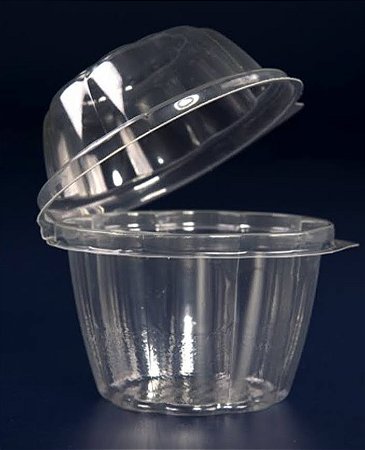 300 Unid Embalagem Pote para Mousse Tampa Alta Articulada Novapack®  NP 110 Caixa fechada