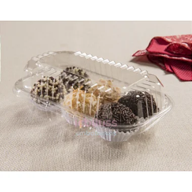 100 Unid Embalagem Retangular Tampa Articulada para Salgados Lanches Doces Pães em Geral Sanpack® S 10 Caixa fechada