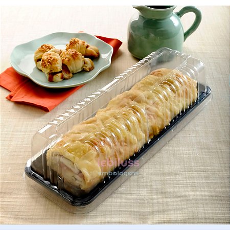 100 Unid Embalagem Retangular com Tampa Para Fatia de Torta Bolo Sanpack® S 63 Caixa fechada