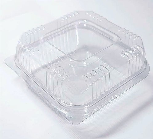 150 unid Embalagem Pote Doce Quadrado com Tampa Articulada Packform® PF 641