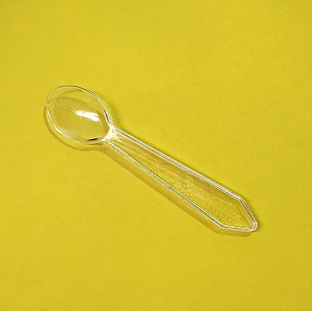 100 Unid Mini Colher Descartável  cor Cristal - Mac Plásticos
