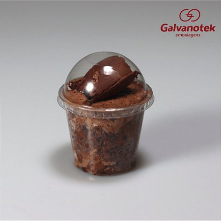 200 Unid Mini Copo Bolha 60ml c/ Tampa Sem Furo - Brigadeiro de Colher Galvanotek® G 697