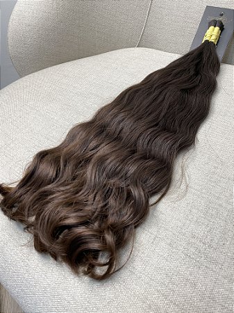 Cabelo Brasileiro do Sul Ondulado Castanho Claro 55cm 130g