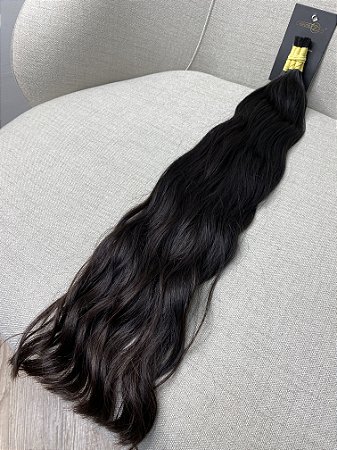 Cabelo Brasileiro Ondulado Castanho Médio 65cm 140g