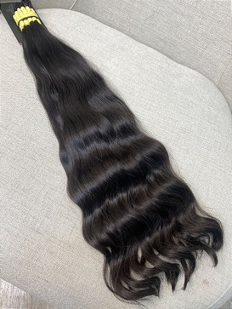 Cabelo Brasileiro do Sul Ondulado Castanho Médio 64cm 230g
