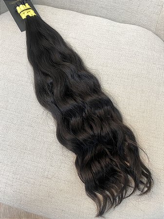 Cabelo Brasileiro do Sul Ondulado Castanho Médio 60cm 154g OFERTA