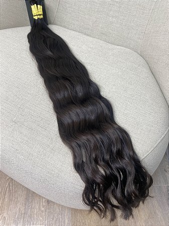 Cabelo Brasileiro do Sul Ondulado Castanho Médio 80cm 254g