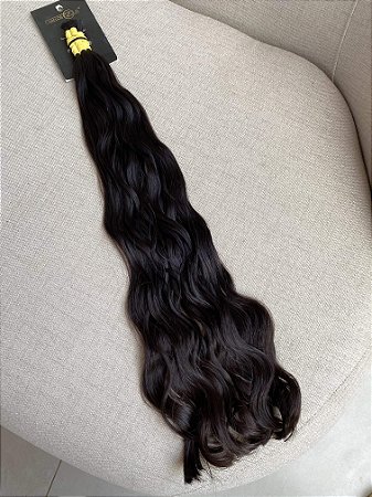 Cabelo Brasileiro do Sul Ondulado Castanho Médio 55cm 88g
