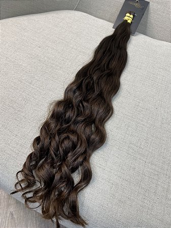 Cabelo Brasileiro do Sul Ondulado Loiro Escuro Natural 60cm 86g