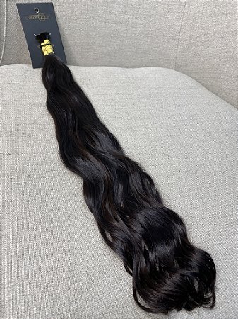 Cabelo Brasileiro Ondulado Castanho Tingido 55cm 82g