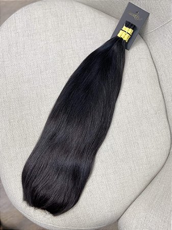Cabelo Brasileiro Liso Castanho Escuro 60cm