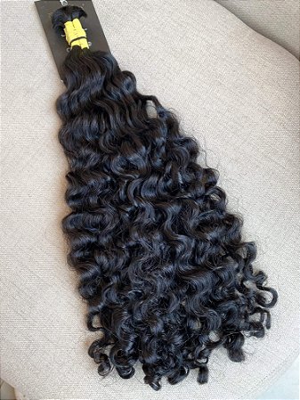 Cabelo Brasileiro do Sul Cacheado Castanho Escuro 45cm 112g