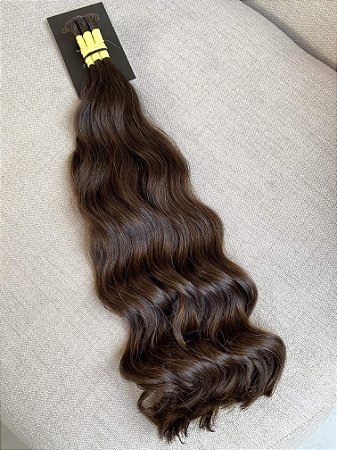 Cabelo Brasileiro do Sul Ondulado Loiro Escuro Natural 50cm 116g