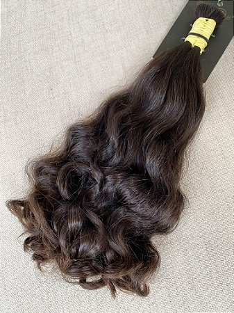 Cabelo Brasileiro Ondulado Castanho Médio 40cm 100g