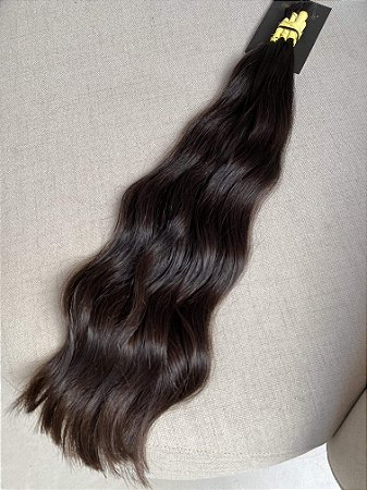 Cabelo Brasileiro Ondulado Castanho Claro 55cm 120g
