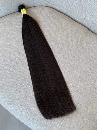 Cabelo Brasileiro do Sul Liso Castanho Médio 55cm 110g