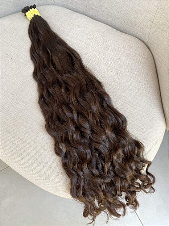 Cabelo Brasileiro do Sul Ondulado Castanho Claro 75cm 252g