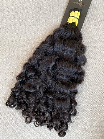 Cabelo Brasileiro Cacheado Castanho Escuro 42cm 116g