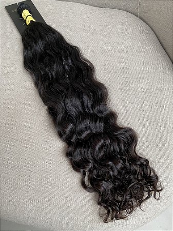 Cabelo Brasileiro Ondulado Castanho Escuro 54cm 94g