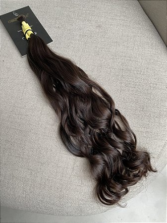 Cabelo Brasileiro do Sul Ondulado Castanho Claro 40cm 44g