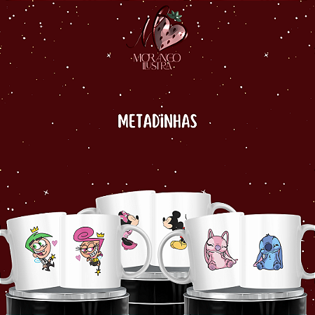 Caneca Metadinha - Kit com 2