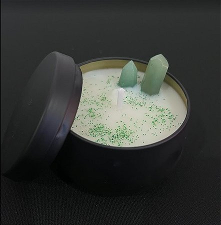 Vela Aromática Cristais - Quartzo Verde