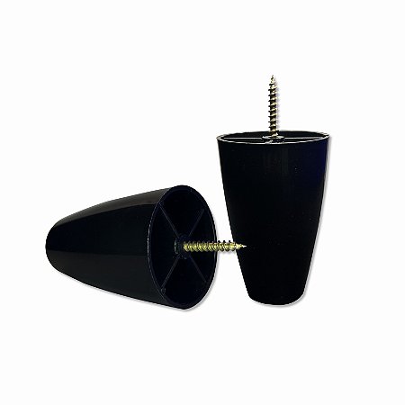 Pé Para Móvel 8cm Preto - Unidade