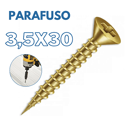 Parafuso 3,5x30mm Cabeça Chata