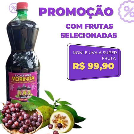 Suco Extrato De Noni Com Uva Garrafada Cura Tudo 1.5 Litros Natural Envio Hoje