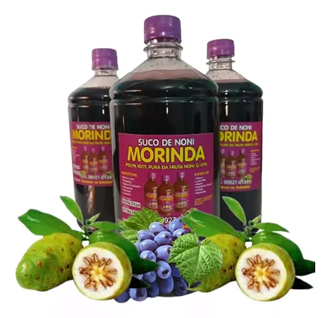 Suco de Noni com Uva 3 Litros Orgânico e Natural