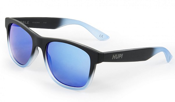 Óculos de Sol HUPI Brile Armação Preto/Azul Lente Azul Espelhado - Nan Nan  Fitness