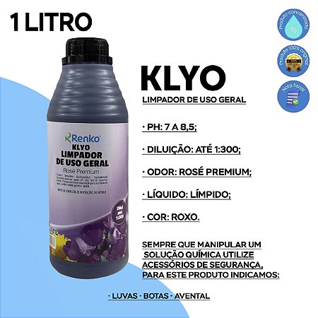 Klyo Limpador Geral Rose Premium Concetrando 1 L Renko