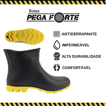 Bota Pega Forte FORRADA Cano 3/4 Grendene com Solado Amarelo