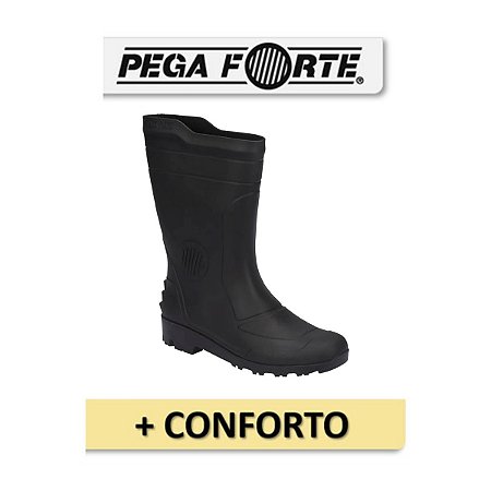 Bota Pega Forte FORRADA Cano Medio Preta Grendene