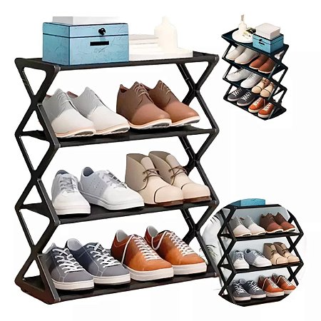 SAPATEIRA MULTIUSO PRETA 41.5CM X 18CM X 49CM PARA CALÇADOS